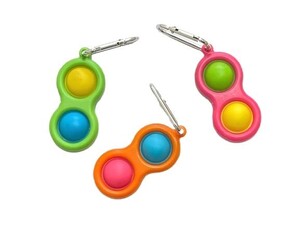 Toy Land 3 Pcs Simple Dimple Antistress Sensory Fidget Key Chain Toy Assorted Color