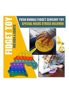 XiuWoo XiuWoo 2-Pack Push Pop Bubble Fidget Sensory Toy