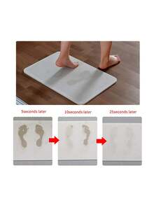 Generic Anti-Skid Quick-Drying Diatomite Bathroom Mat Grey 60 x 39centimeter