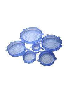 Generic 6-Piece Stretchable Silicone Lid Set Blue