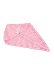 Banotex Egyptian Cotton Head Wrap Towel With Button Pink 60×22×3cm
