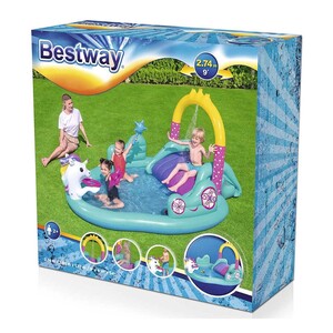 Bestway Magical Unicorn Carriage Play Center - 9' x 6'6