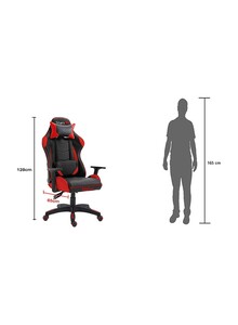 Mahmayi High Back Ergonomic Swivel Gaming Chair With Pu Leatherett Red 50cm