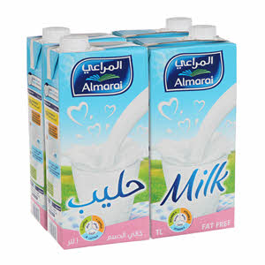 Al Marai UHT Milk Fat Free With Vitamin 4 x 1 L