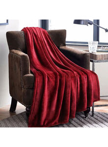 Fabienne Reversible Soft Sherpa Bed Blanket Fleece Maroon 220x240cm