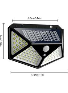 Generic Wireless Security Solar Powered Wall Lights Black/White/Yellow 13.5x9.5x5cm