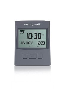 Alfajr Digital Azan Table Clock with Worldwide Prayer times and Multiple Azan Sounds Black