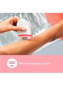 Philips BRE235/00 Satinelle Essential Corded Epilator White/Pink