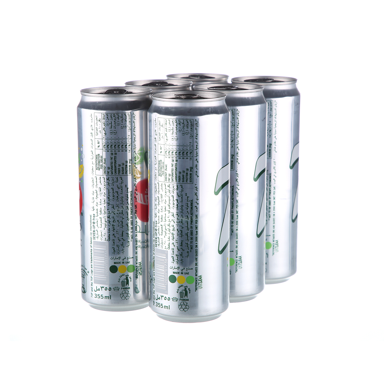 7UP Free Can 355ml × 6'S