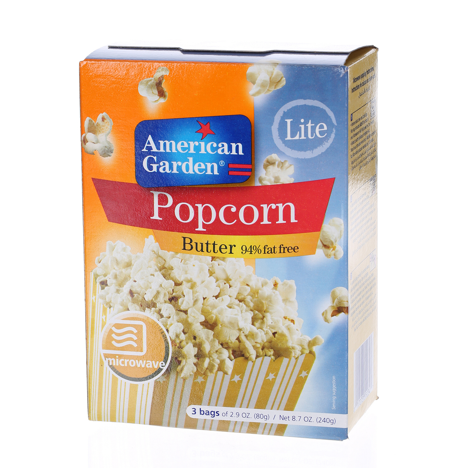 American Garden Microwave Popcorn Fat Free  3Oz