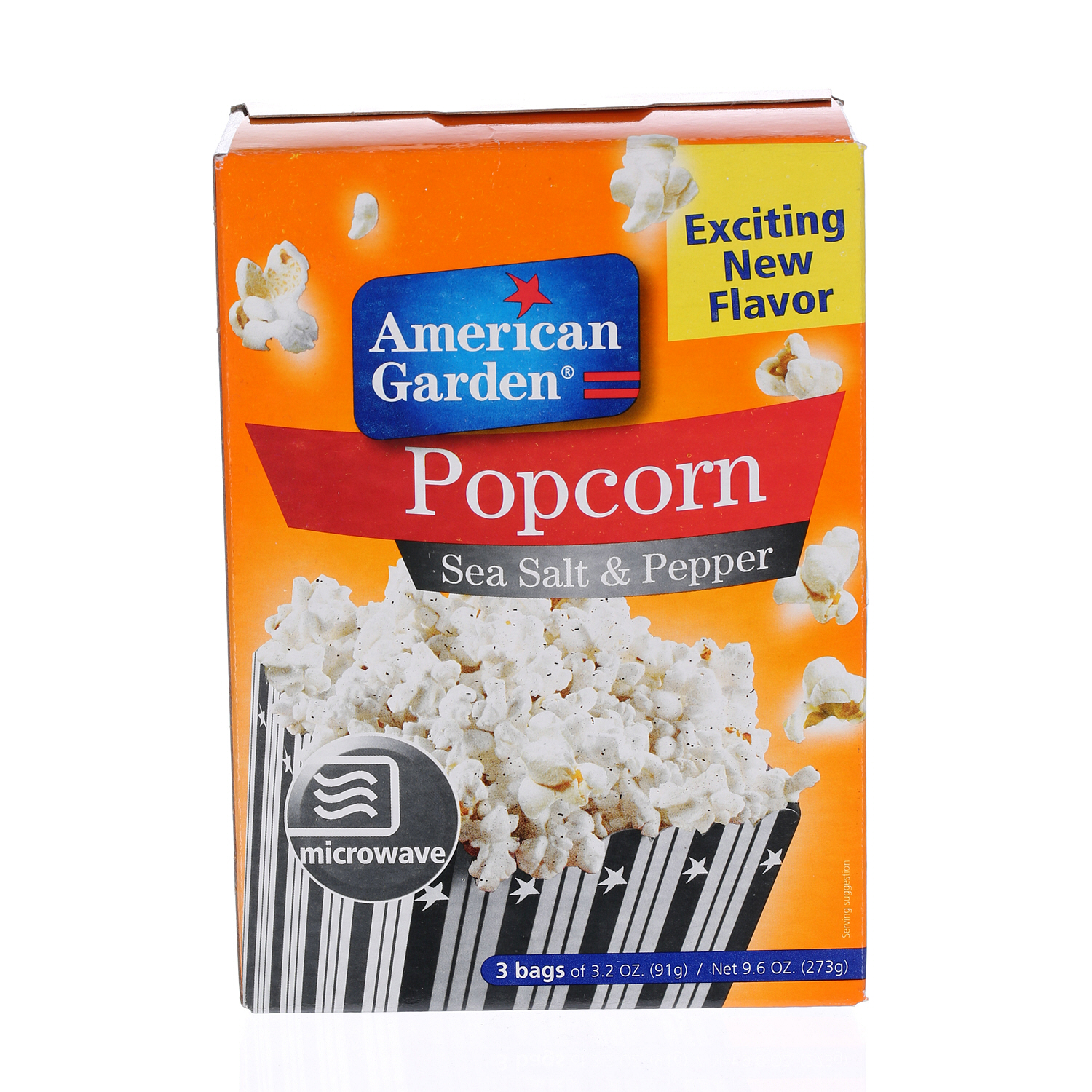 American Garden Microwave Popcorn Salt & Pepper 3 × 32 Oz