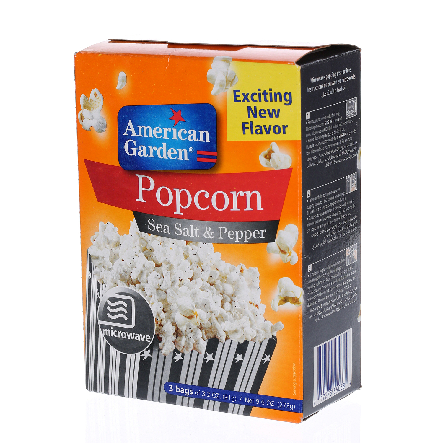 American Garden Microwave Popcorn Salt & Pepper 3 × 32 Oz