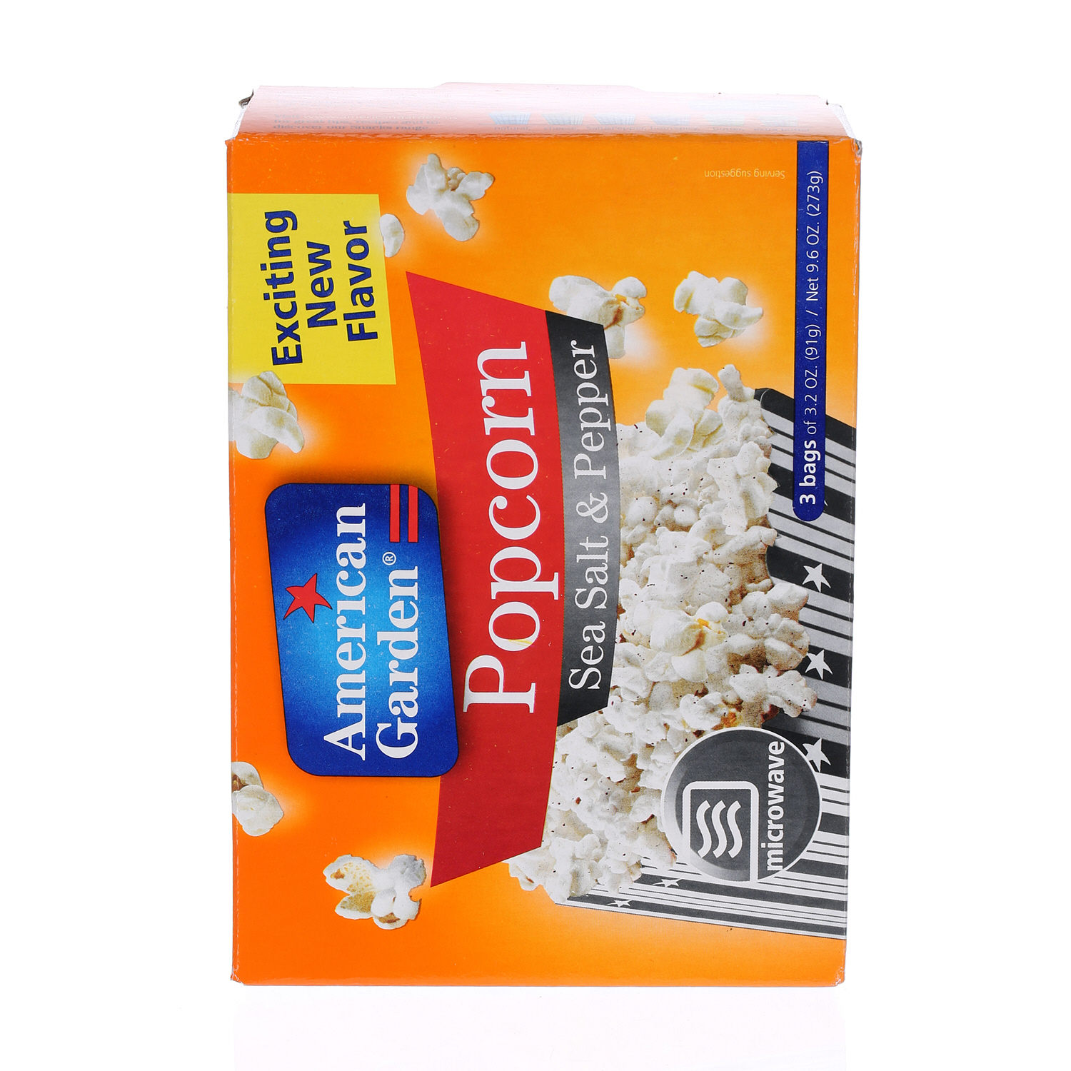 American Garden Microwave Popcorn Salt & Pepper 3 × 32 Oz