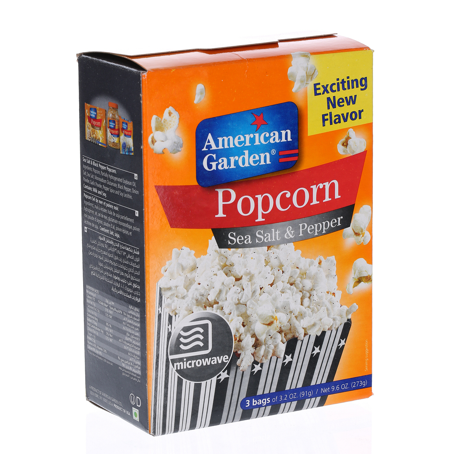 American Garden Microwave Popcorn Salt & Pepper 3 × 32 Oz