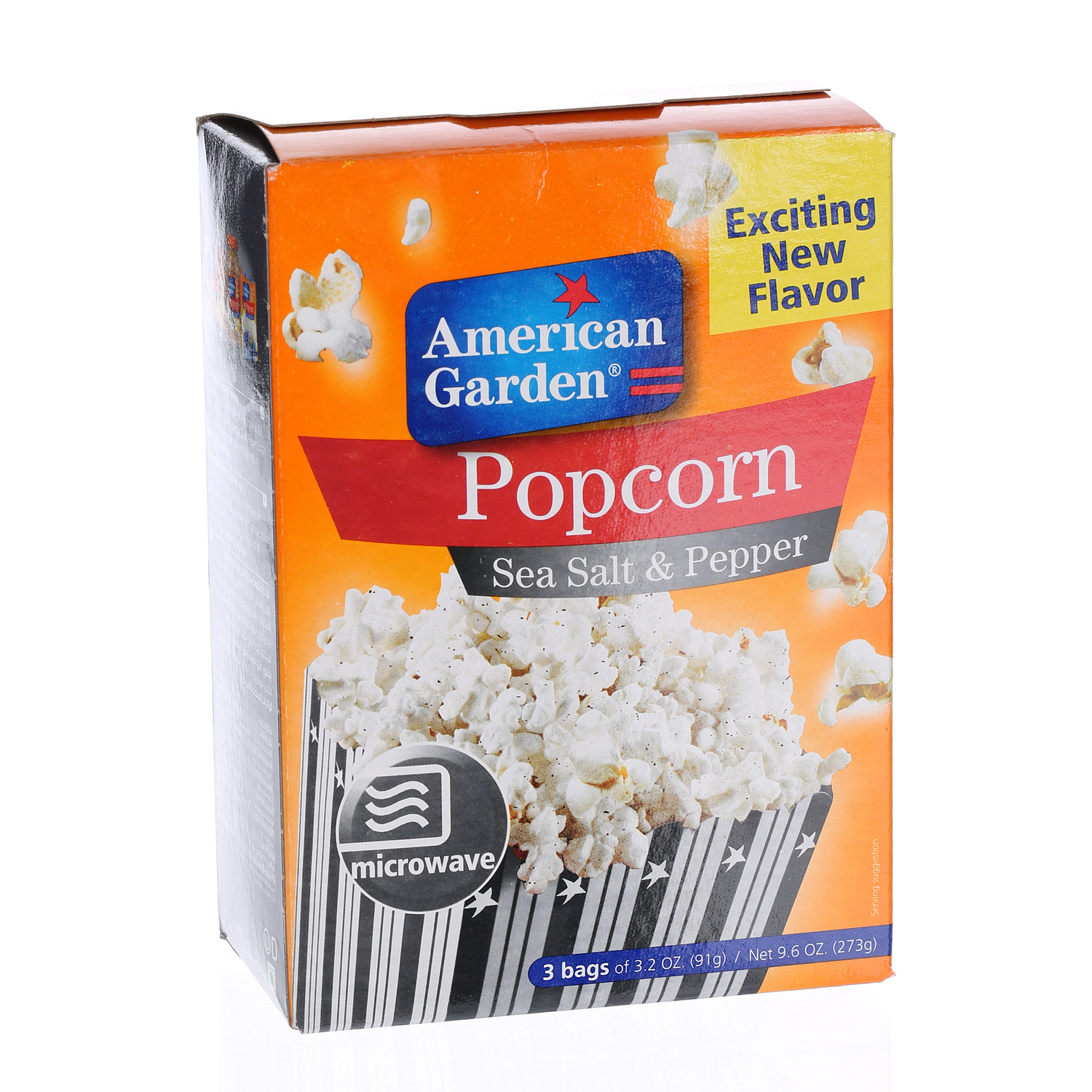 American Garden Microwave Popcorn Salt & Pepper 3 × 32 Oz