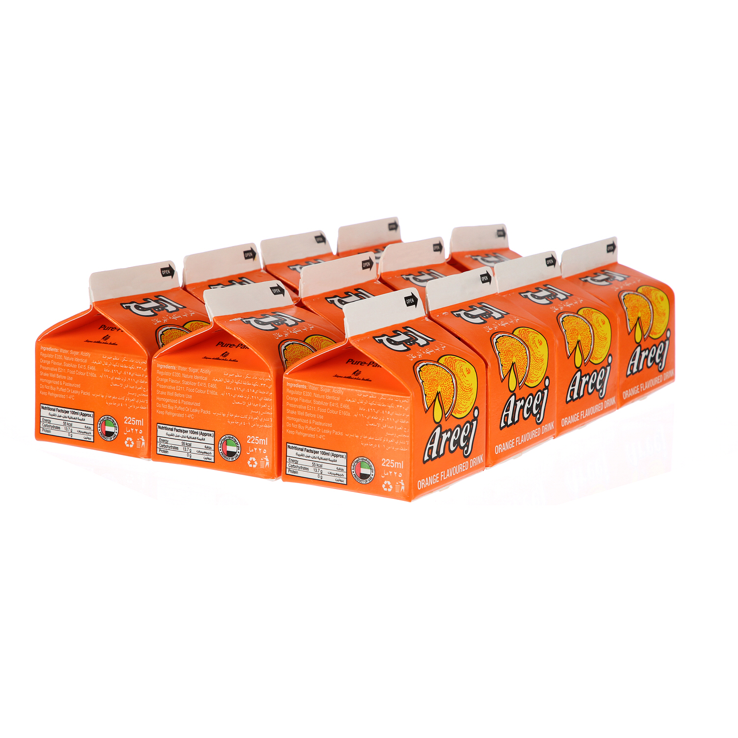 Areej Juice Orange 225 ml × 12 Pack