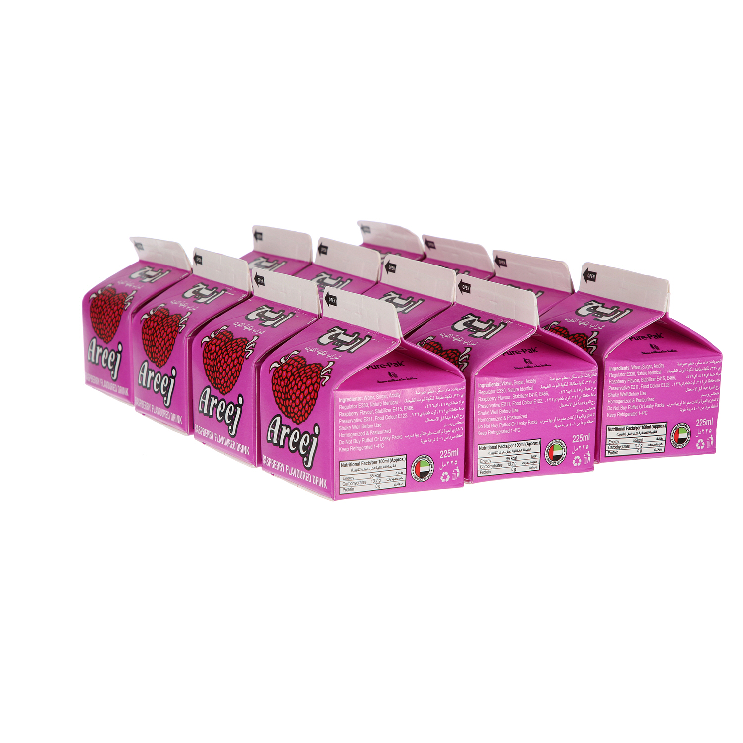 Areej Juice Raspberry 225 ml × 12 Pack