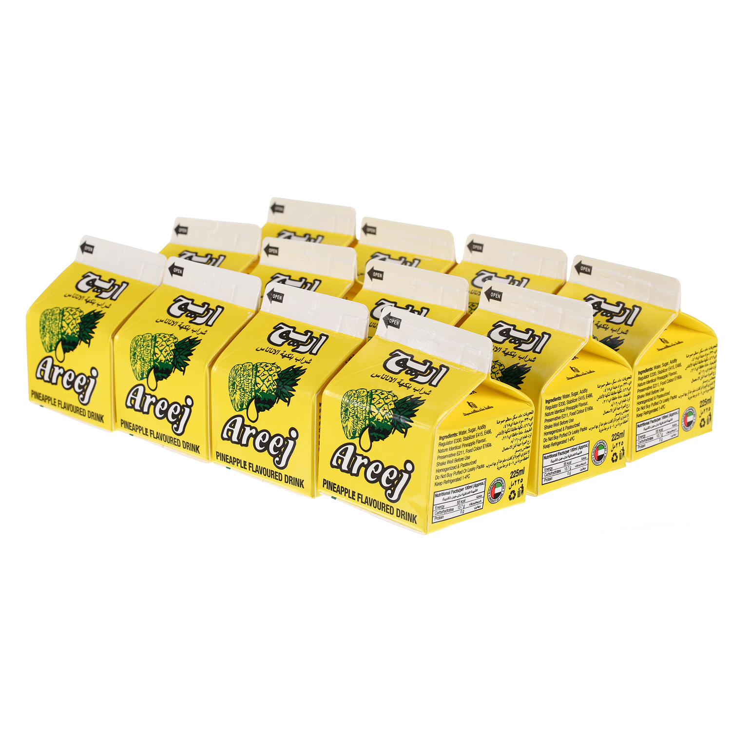 Areej Juice Pineapple 225 ml × 12 Pack