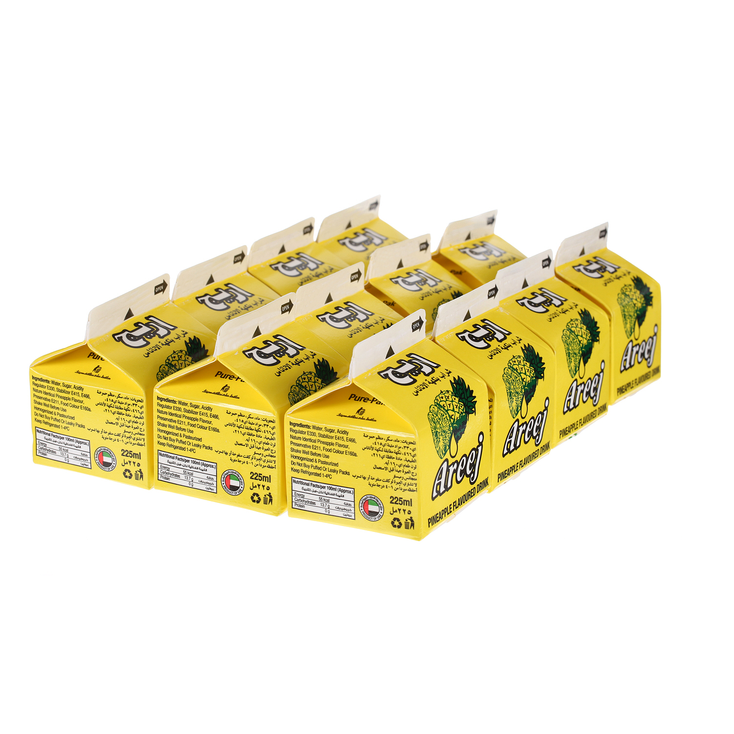 Areej Juice Pineapple 225 ml × 12 Pack