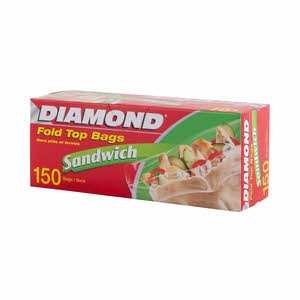 Diamond Sandwich Bags Fold Top 150 Pieces