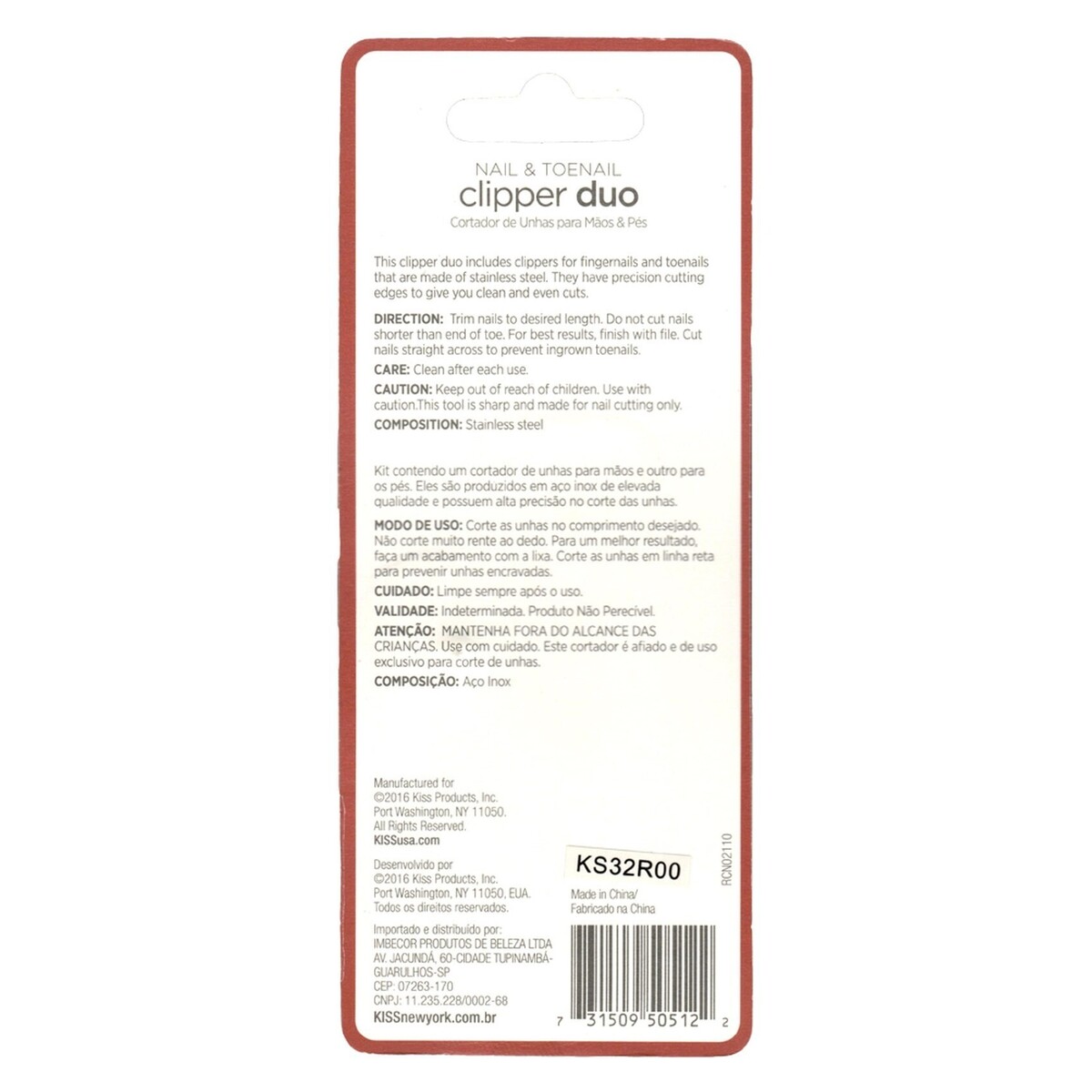 Kiss Nail And Toenail Clipper Duo RCN02 Silver