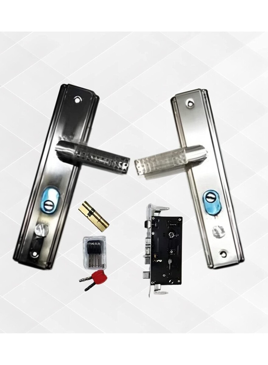 ABBASALI wooden door handle And Door Lock For Entrance and interior doors (Black)