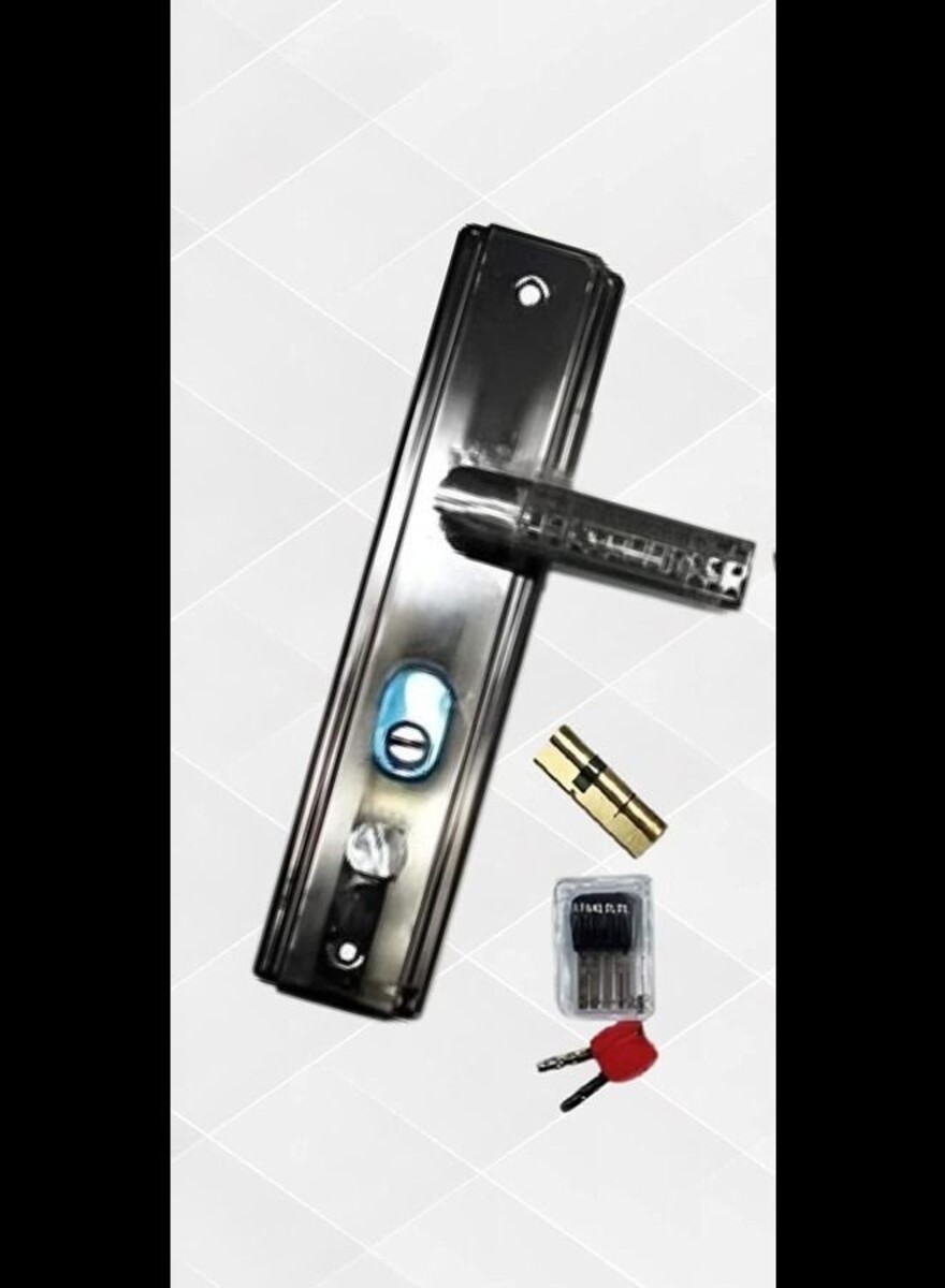 ABBASALI wooden door handle And Door Lock For Entrance and interior doors (Black)