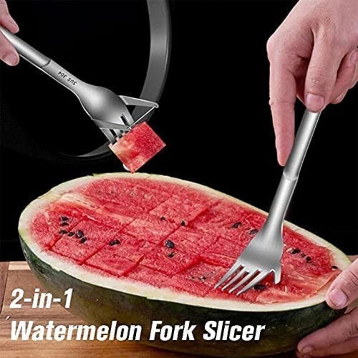 Generic (A)Watermelon Cutter Cutting Tools Steel Fruit Slicer