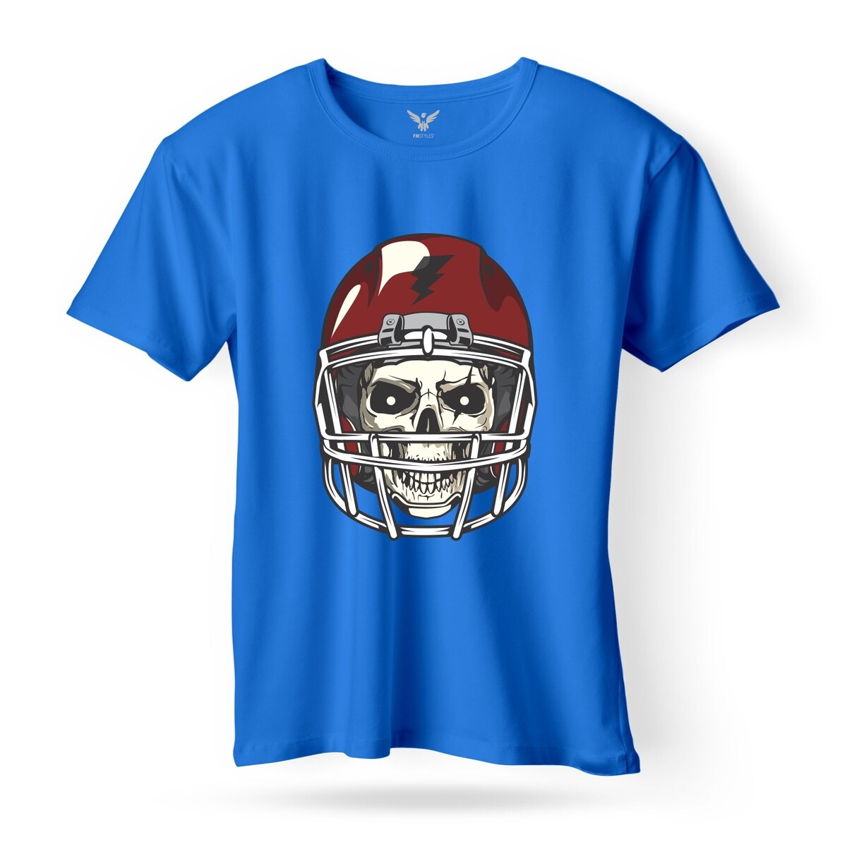 تصميم القوطية الجمجمة - تي شيرت أزرق ملكي للكبار للجنسين - ARBT-MGT-527 - اكس لارج