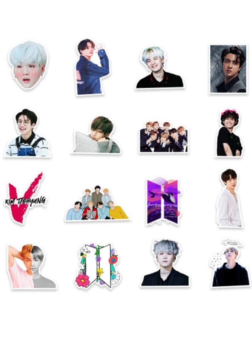 7 Bts Sticker Inder 100Pcs BTS Stickers Pack Kpop BT21 Bangtang Boys Waterproof ...