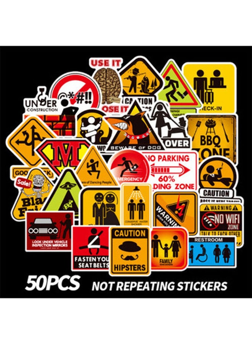 Inder 100-Piece Warning Signs Graffiti Stickers | Sharjah Co-operative ...