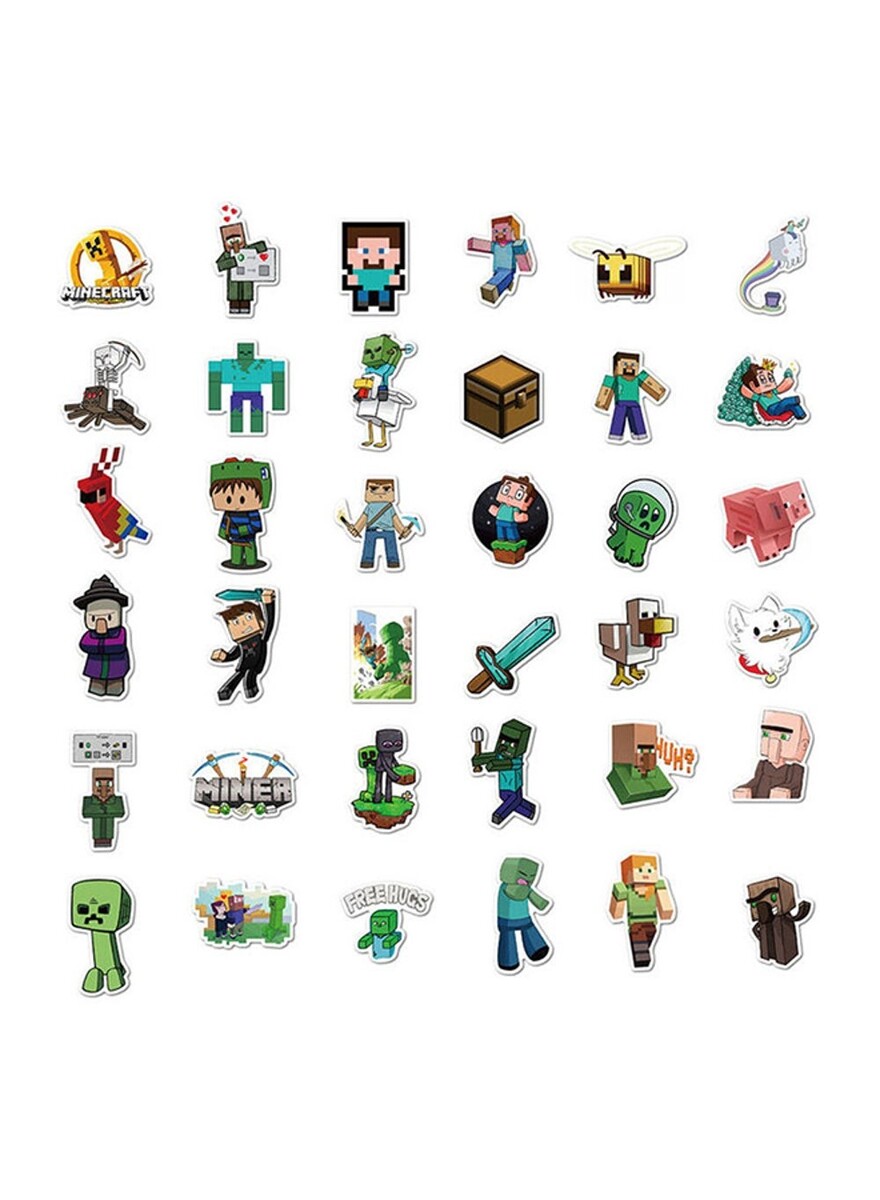 Inder 100 Pieces Minecraft Vinyl Waterproof Stickers 12 x 12 x 1cm ...