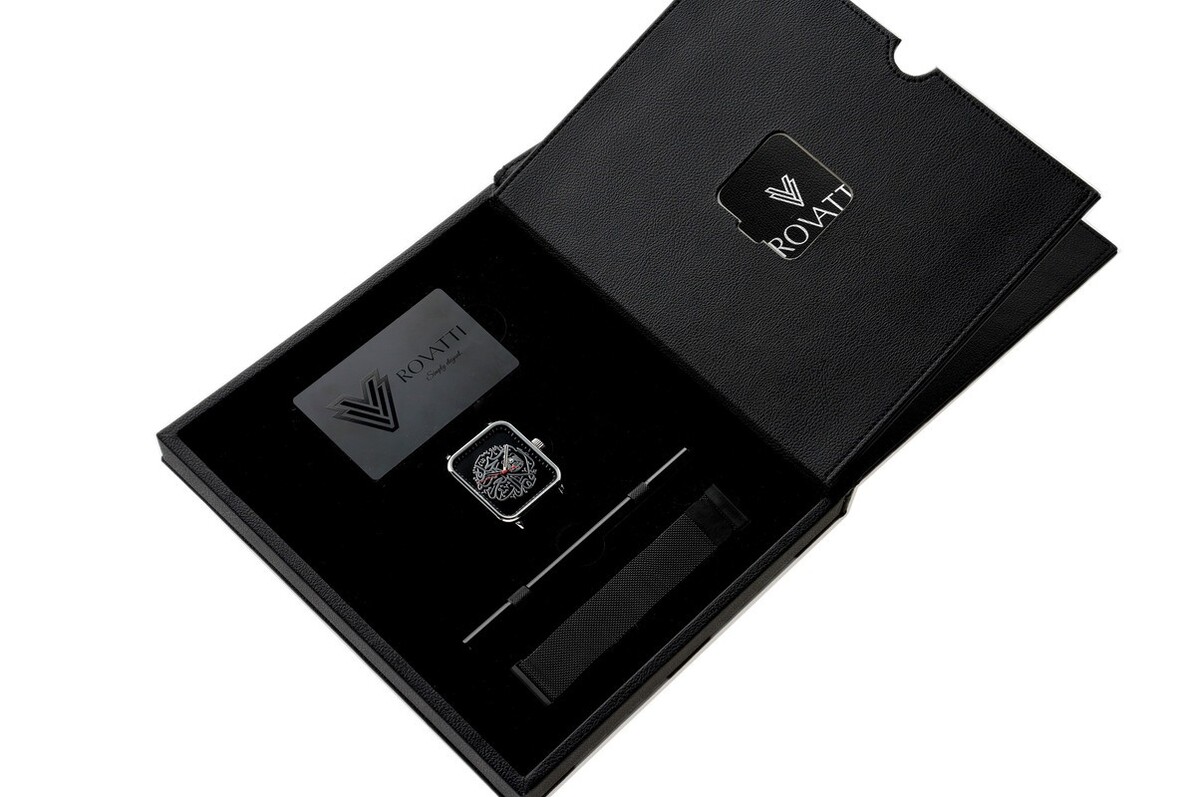 Rovatti UAE Watch Shiny Black with Silver Logo