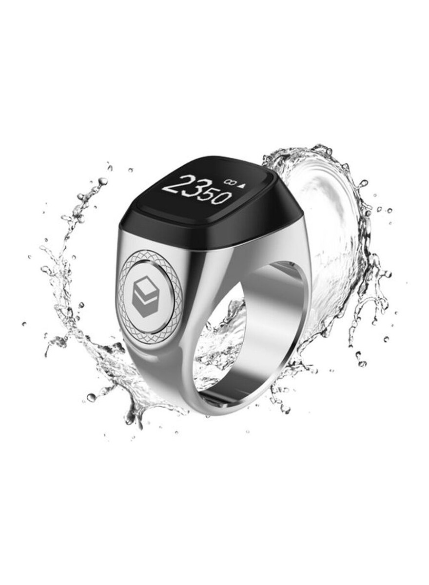 Anello IQibla Tasbih Digitale Con Contatore E Vibrazione – Promemoria 5 Preghiere, Compatibile Con App, Taglia 18 Mm