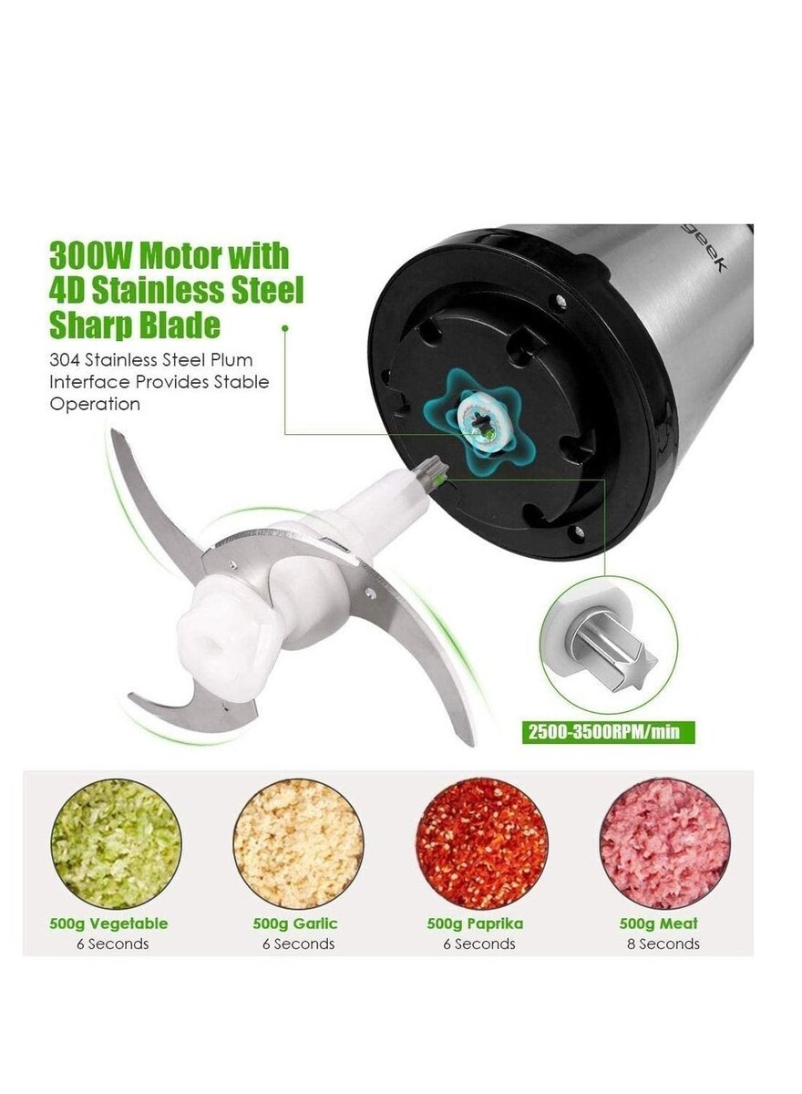BEAR Meat Grinder Food Chopper Blender Electric 304 Stainless Steel Garlic  Cutter Machine Electrical Processor
