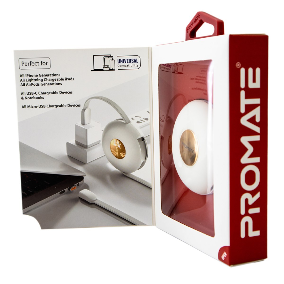 3-In-1 Retractable Magnetic Charging Cable, Promate Quiver