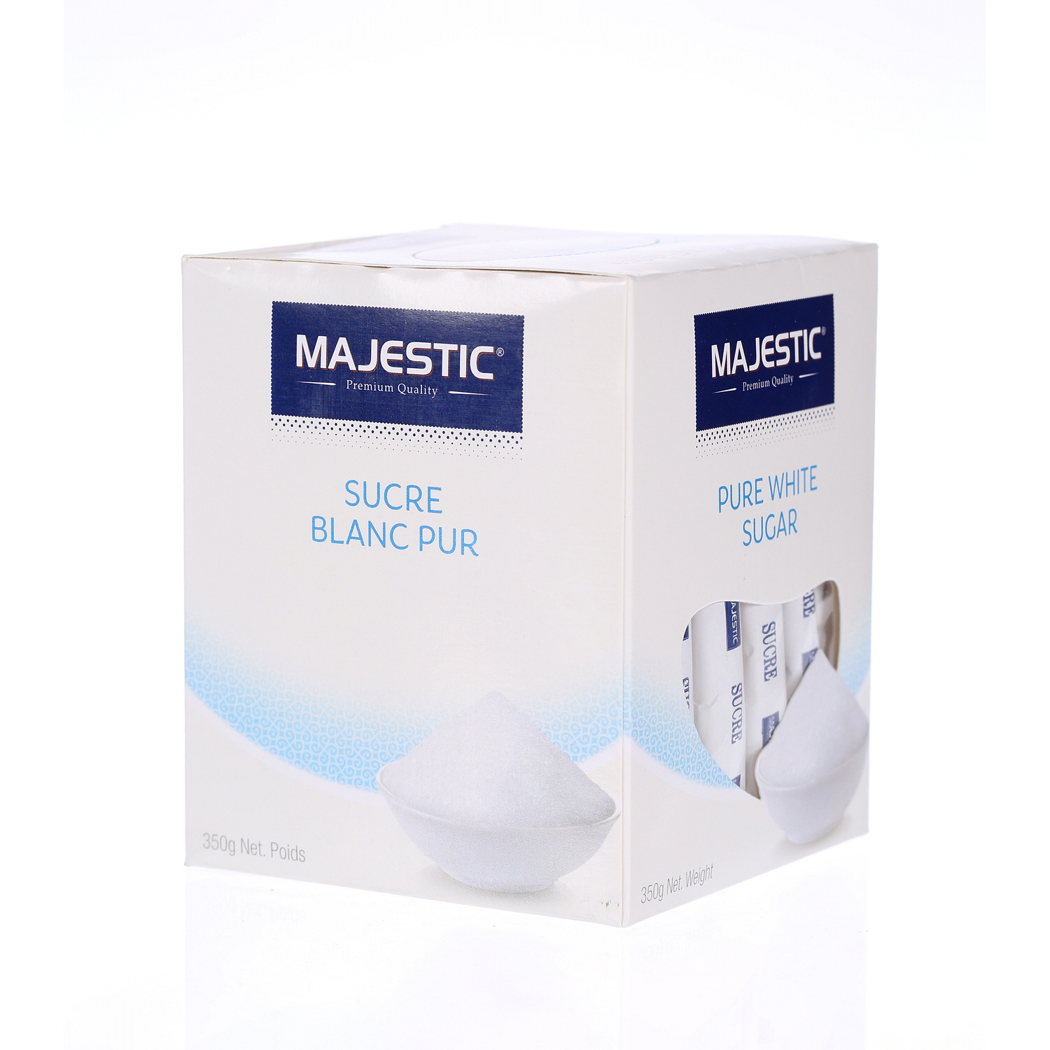 Majestic 350g white sugar bags