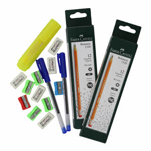 Faber Castel Bonanza Pencils 2X12 + Ball Pen2S+ Eraser 5S+ Sharpner 6S + Highlighter