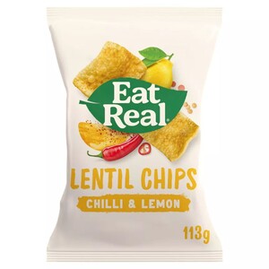 Eat Real Lemon and Chilli Lentil Chips 113 g
