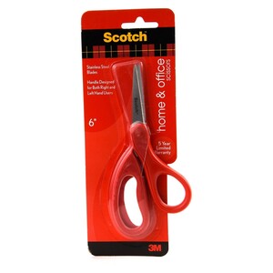 Scotch Home & Office Scissors 1406. Stainless Steel Blade 6 in (15 cm). 1 Scissor//card