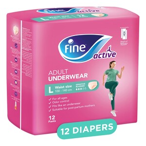 Adult Diaper Fine Care Pull-ups Large, 12 Pieces