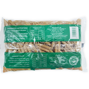 Kuwait Flour Whole Durum Wheat Flour Penne Pasta No.22 400 g