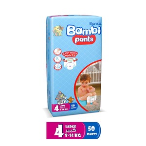 Sanita Bambi Pants Jumbo Pack, Size 4, Large 8-14 Kg Sanita Bambi Pants Jumbo Pack, Size 4, Large 8-14 Kg