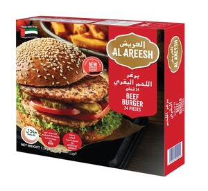 Al Areesh Beef Burger 1200gm × 24'S Al Areesh Beef Burger 1200gm × 24'S