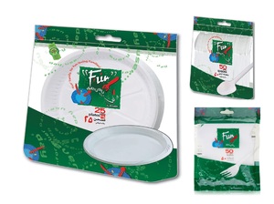 فن أطباق بلاستيك 25+ملاعق50+شوك50