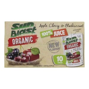 Sunblast Organic Apple, Cherry & Blackcurrant Juice 200 ml Sunblast Organic Apple, Cherry & Blackcurrant Juice 200 ml