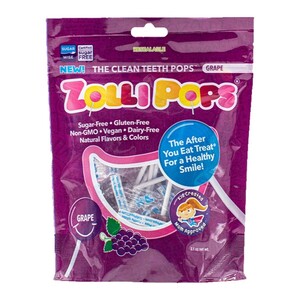 Zolli Pops Clean Teeth Pops Grape 3.1 oz