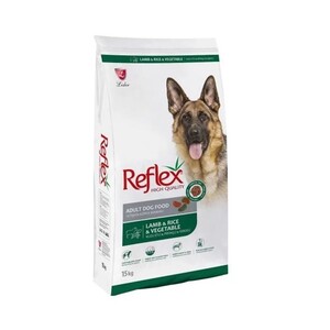 ريفليكس طعام الكلاب البالغة لحم الضأن والأرز والخضار 15 كجم