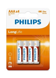 Philips Longlife Zinc AAA 1.5 v 4s
