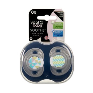 Vital Baby SOOTHE soft touch (2pk) - boy - 0 Months+